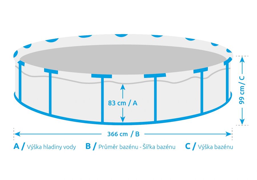 Bazén Florida 3,66x0,99 m so zabudovaným skimmerom - motív TEAK