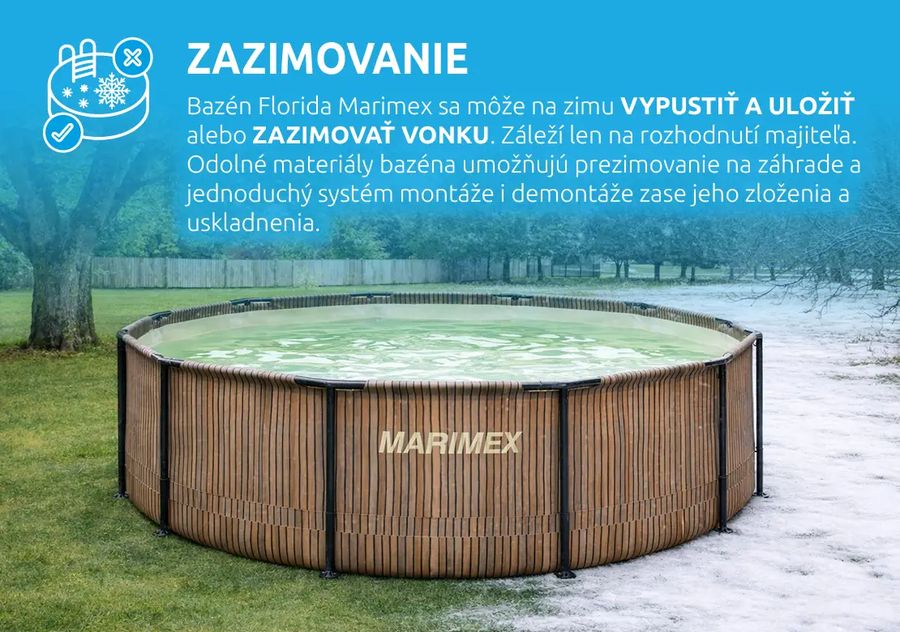 Bazén Florida 3,66x0,99 m so zabudovaným skimmerom - motív TEAK