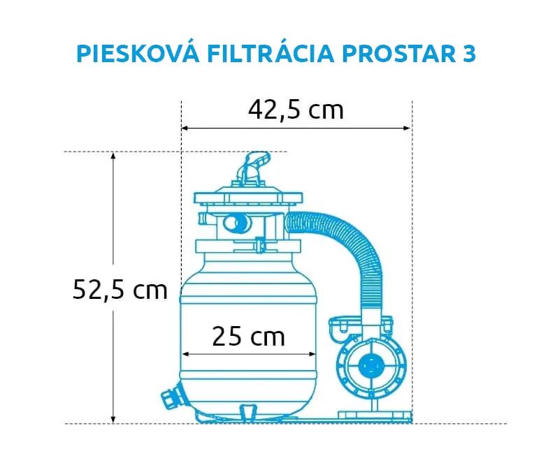 Bazén Orlando 3,05x0,91 m s pieskovou filtráciou a príslušenstvom - motív šedý