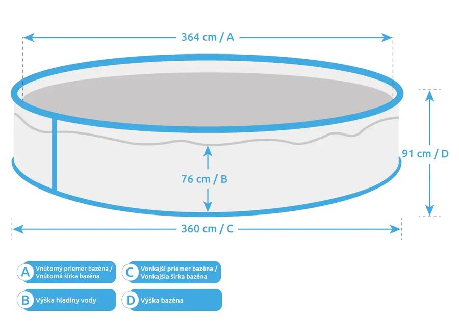 Bazén Orlando 3,66x0,91m s pieskovou filtráciou ProStar 4 s príslušenstvom