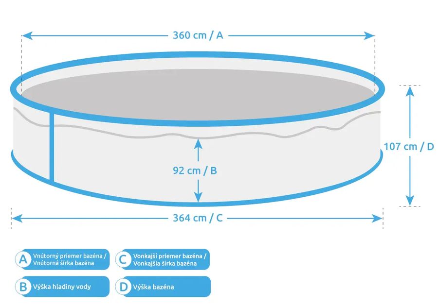 Bazén Orlando 3,66x1,07 m s príslušenstvom - motív RATAN