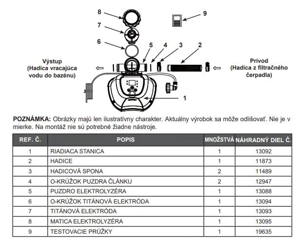 Kontrolná jednotka k chlorinátoru Intex QS200 - 13092