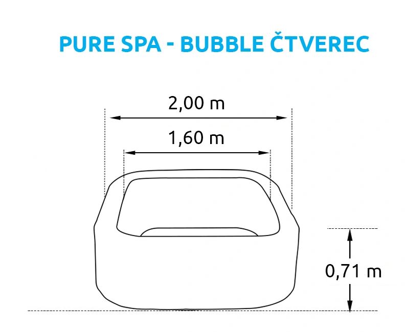 Nafukovacia vírivka Pure Spa Bubble - štvorec