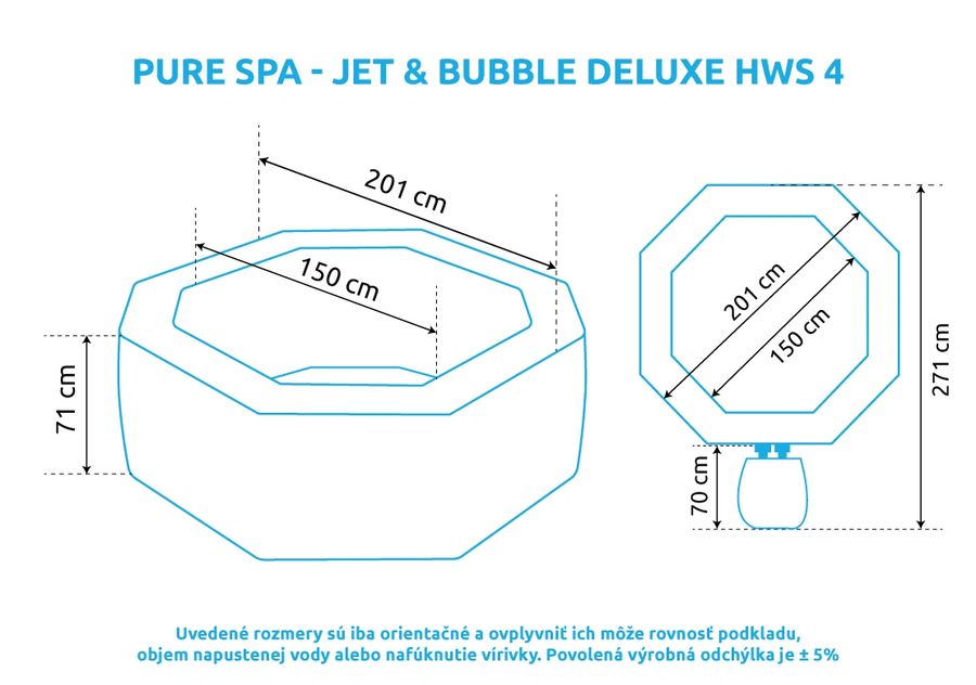 Nafukovacia vírivka Pure Spa - Jet & Bubble Deluxe HWS 4
