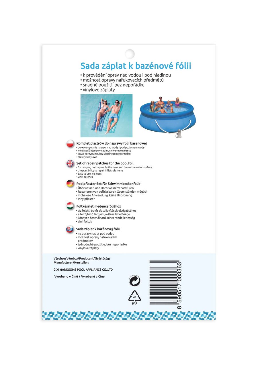 Sada záplat na bazénovú fóliu