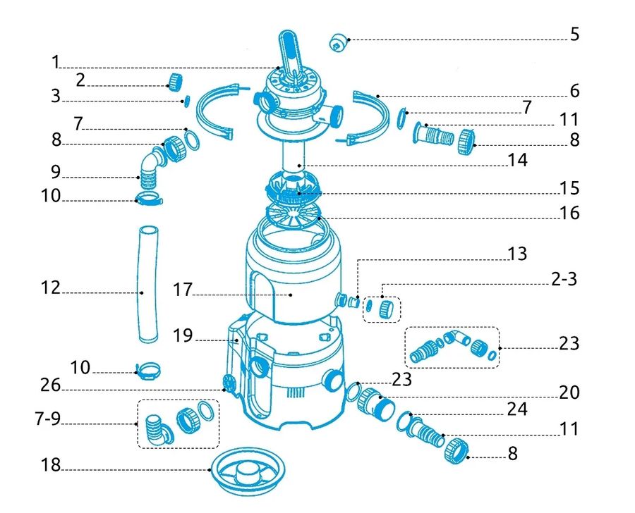 Skrutka k objímke pre filtrácie ProStar Plus 2, 4, 6 a ProStar 2000, 4000 a 6000