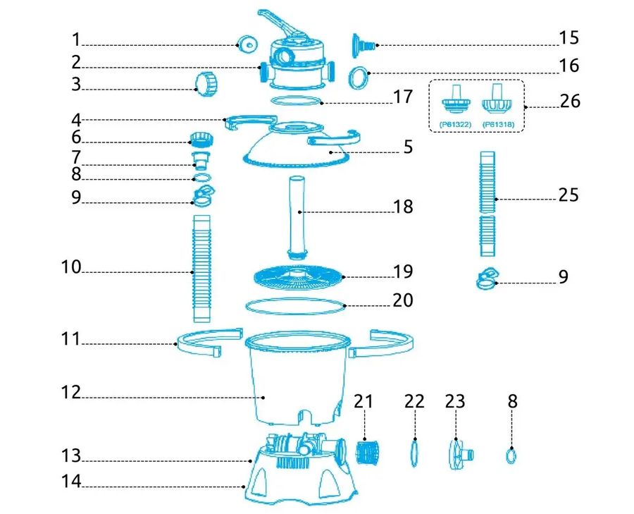 Ventil 6-cestný k filtrácii ProStar 2 m3/h