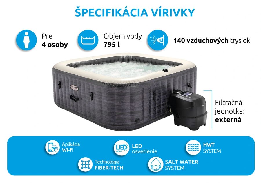 Vírivý bazén Pure Spa Greystone Deluxe Bubble Spa 4 NP