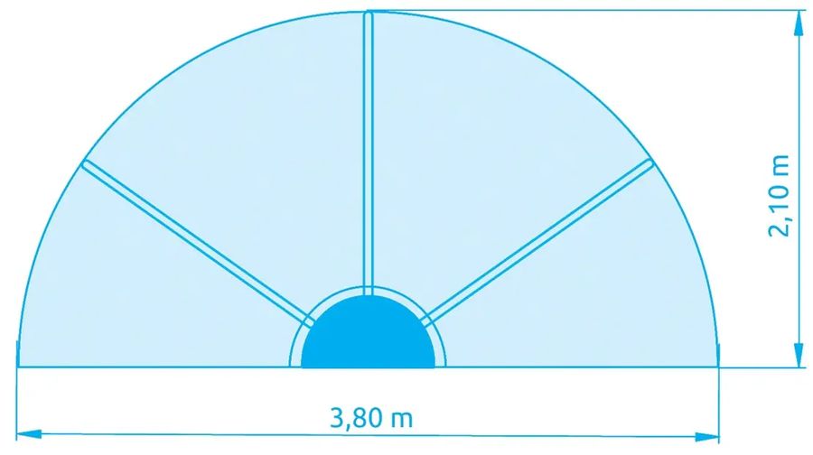 Zastrešenie Pool House Control - 4,57 m pre bazény s oceľovou stenou